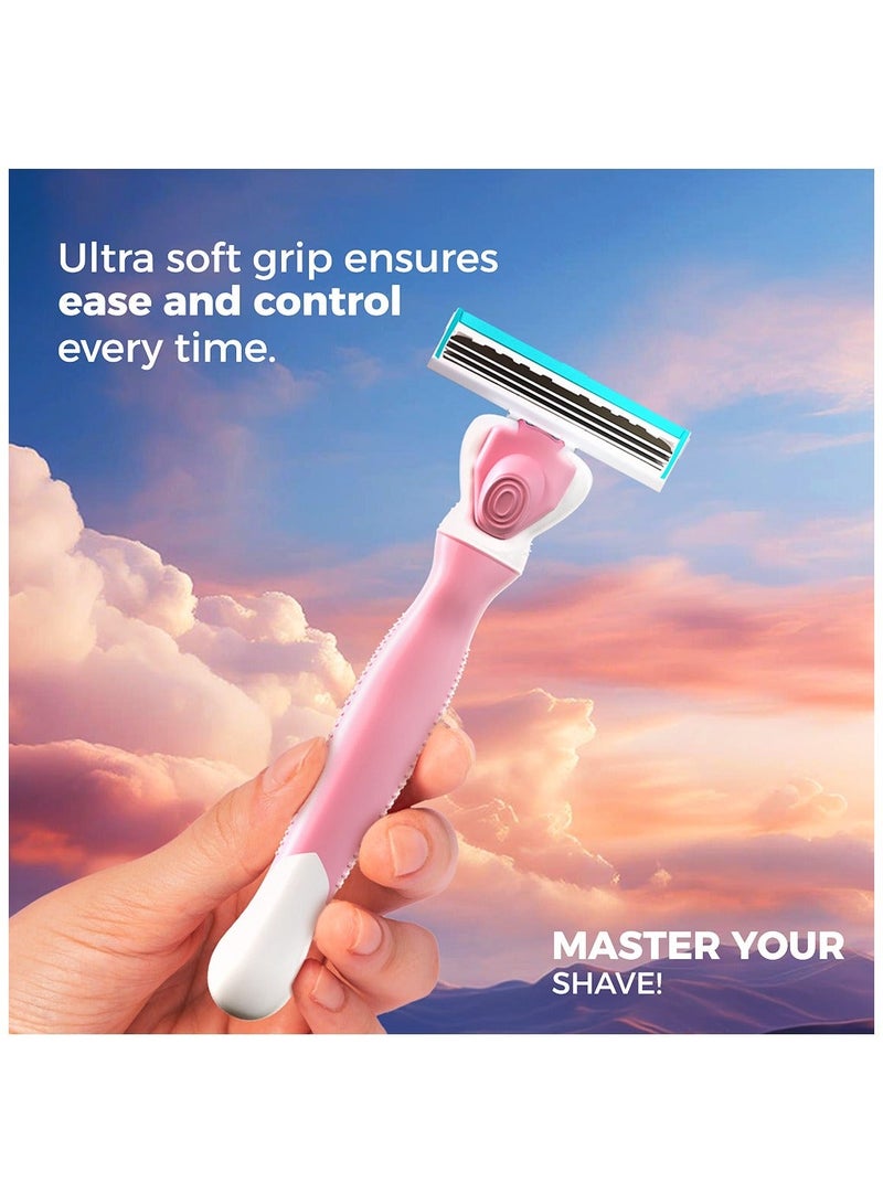 كوين باي لورد ماكينة حلاقة كوين باي لورد ثلاثية الشفرات ناعمة + 4 شفرات قابلة لإعادة التعبئة - Image 5